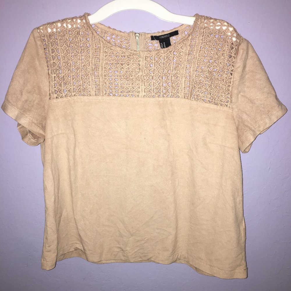 Velvet Detailed Peach Top